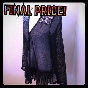 FINAL PRICE! Black Crochet Woven Lace Cardigan